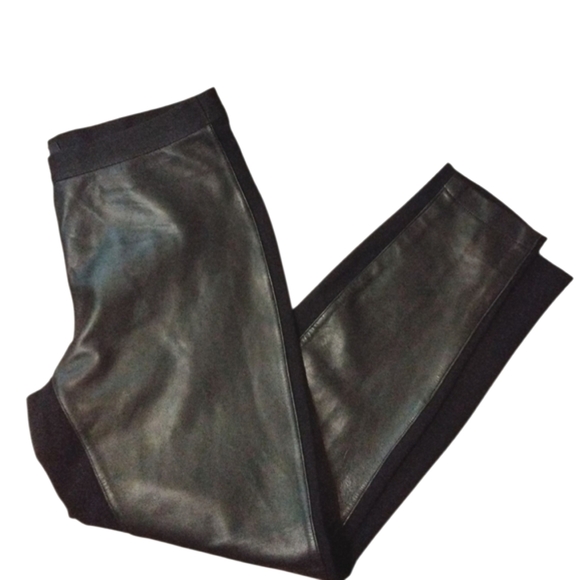 Eileen Fisher Leather Front Leggings Women's Size Small - Picture 1 of 8